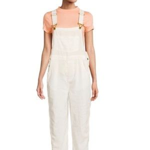 NWT WeWoreWhat white linen overalls